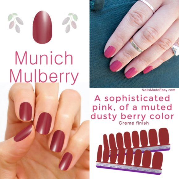 Color Street 100% Nail Polish Strips Munich Mulberry RETIRED - Picture 4 of 7